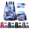 3Pcs/set Anime Naruto Backpack with Shoulder Bag Pencil Case for Boy Girl Bookbag Rucksack Men Women Leisure Travel Bag Rucksack