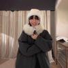 Now, Korean niche Ve * so down jacket drawstring waist pie overcomes medium and long thermal jacket fur collar removable
