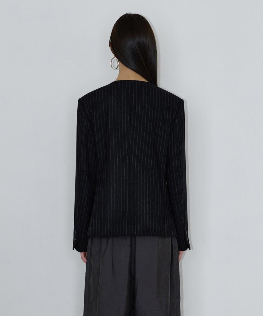 MAIS Stripe Hourglass Wool Jacket / Black
