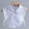 Female Lapel False Collar Striped Fake Collar for Woman Shirt Detachable Business Girls Fuax Cols Clothing Accessory