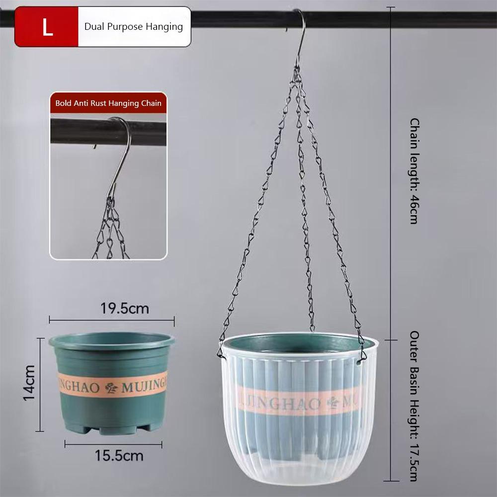 Transparent Hydroponics Plant Hanger Basket with Chain Chains Flowerpot Home Decoration