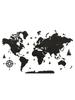 Wooden 3D World Map Black - Pattern Xx Country Borders 256X160
