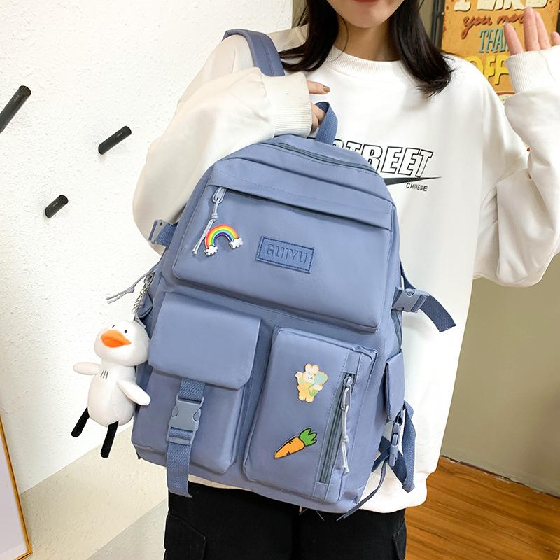 Академический стиль, школьный рюкзак для старшеклассников, женский рюкзак из четырех частей из холста