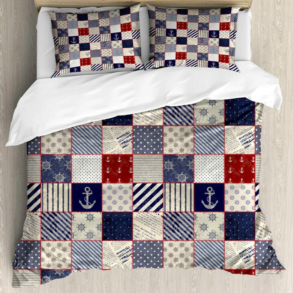 Пододеяльник с геометрическим узором, вдохновленный испанской культурой, орнаментальная симметричная цветочная композиция, яркая палитра, двойной полиэстеровый стеганый чехол