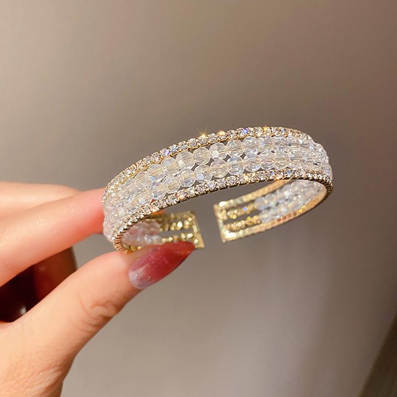 Открытый браслет с изумрудами и бриллиантами, нишевый дизайн, модные украшения в корейском стиле