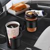 Car Cup Holder Expander 360° Rotatable Adjustable with Detachable Food Snack Tray & Phone Mount Car Storage Dinner Plate