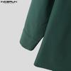 INCERUN Plus Size Men Irregular Neck Long Sleeve Oblique Buttons Splits Casual Shirts