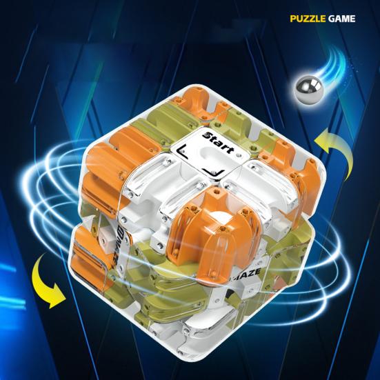 1/2 шт. Кубик-лабиринт с перекатывающимся шариком, головоломка, 3D-пазл, кубик-лабиринт для снятия стресса, тренировка логического мышления, кубик-лабиринт с бусинами, развивающая игрушка