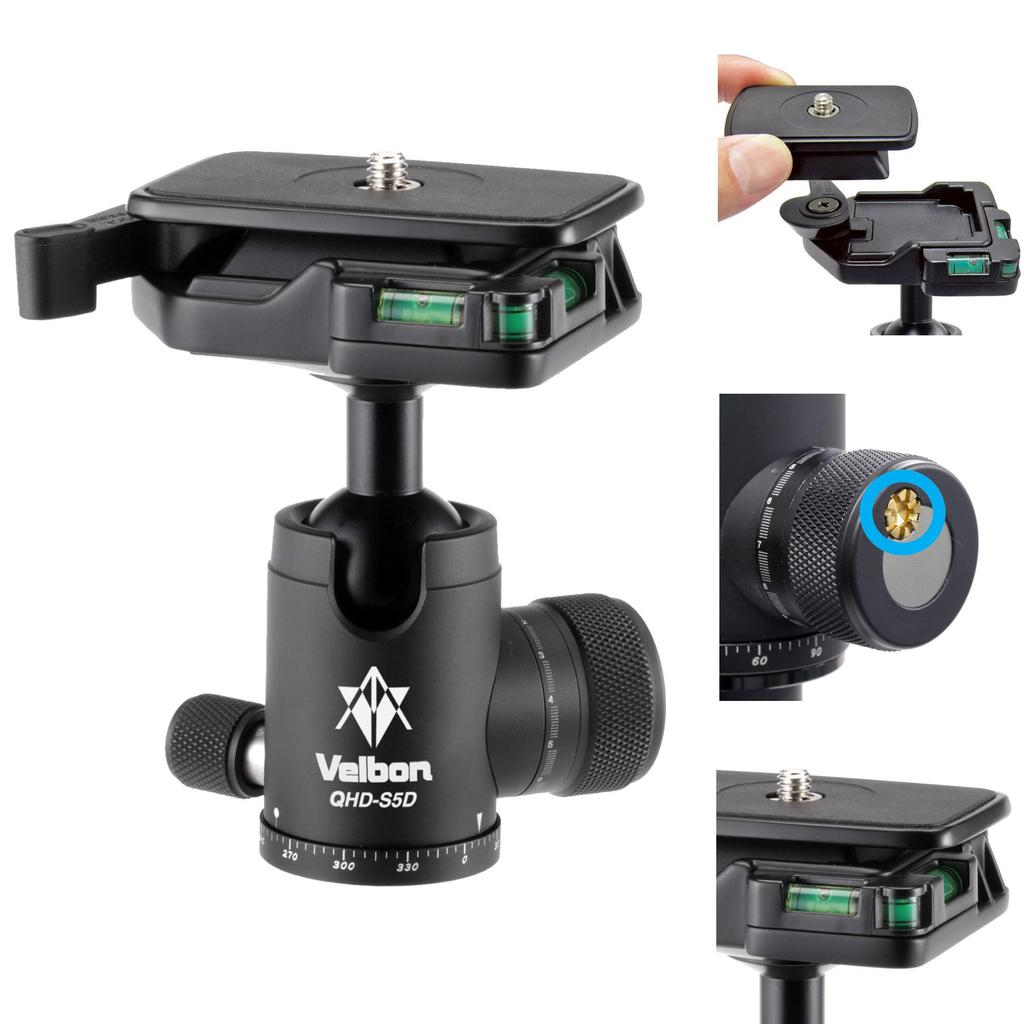 Velbon Free Head AZ Quick Shoe Mechanism Equipped with Torque Adjustment Mechanism Ball Head SLR Mirrorless Camera Head Machined Aluminum Level