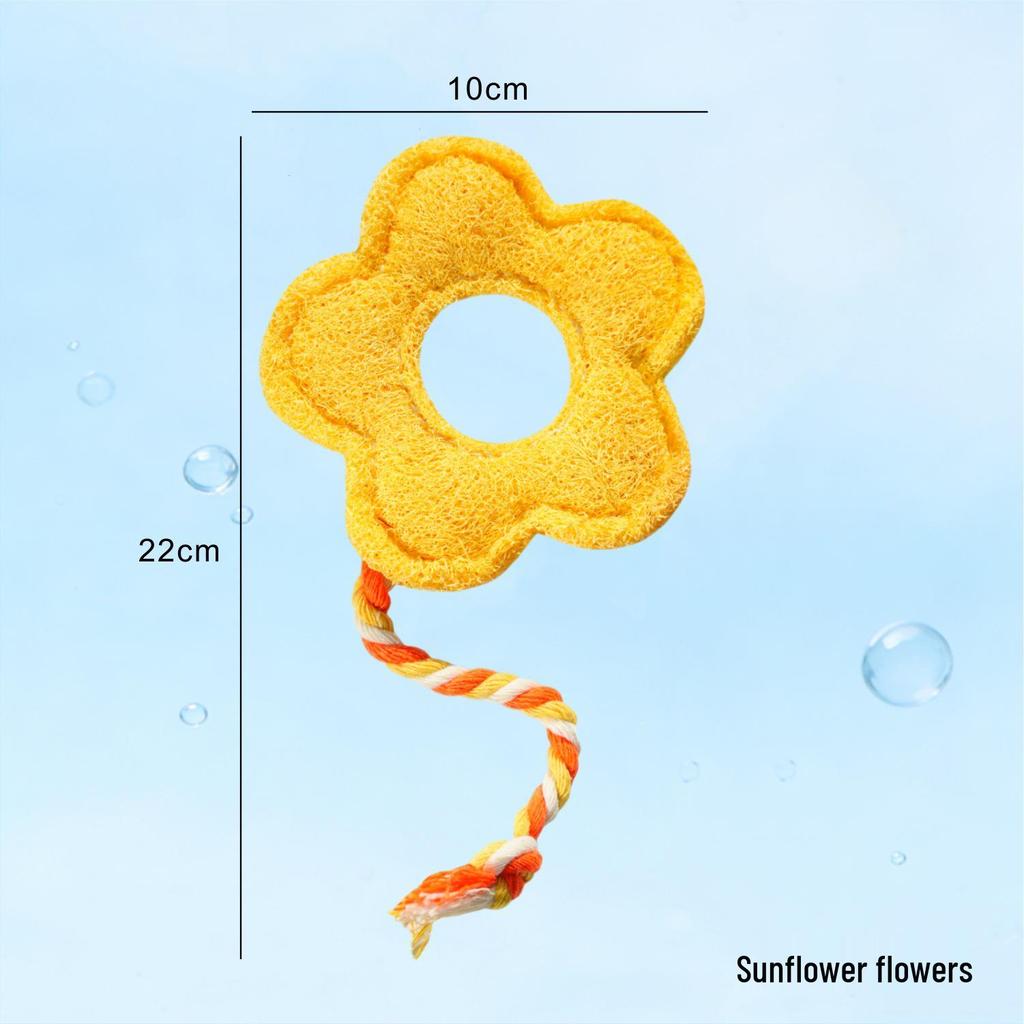 Catnip Teaser Wand Loofah for Cats & Dogs - Durable Chew & Teeth Grinding Pet Toy
