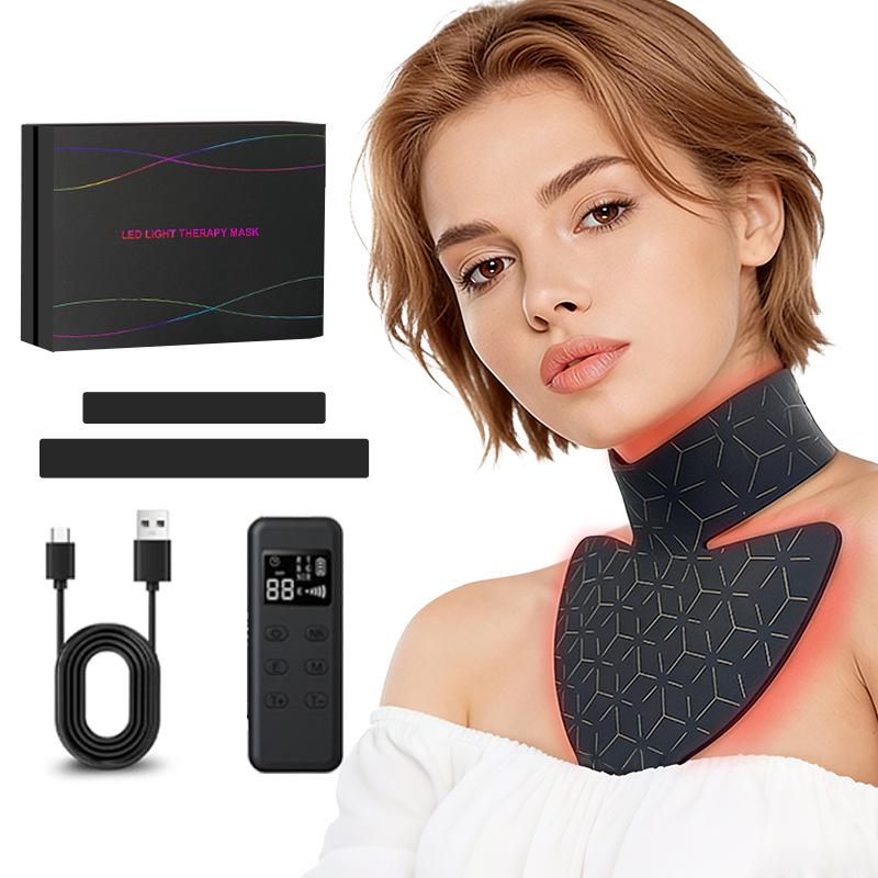 Beauty Mask Device: Red & Blue Light Therapy for Acne, Skin Rejuvenation, Exfoliation, and Brightening with Adjustable Light Panel