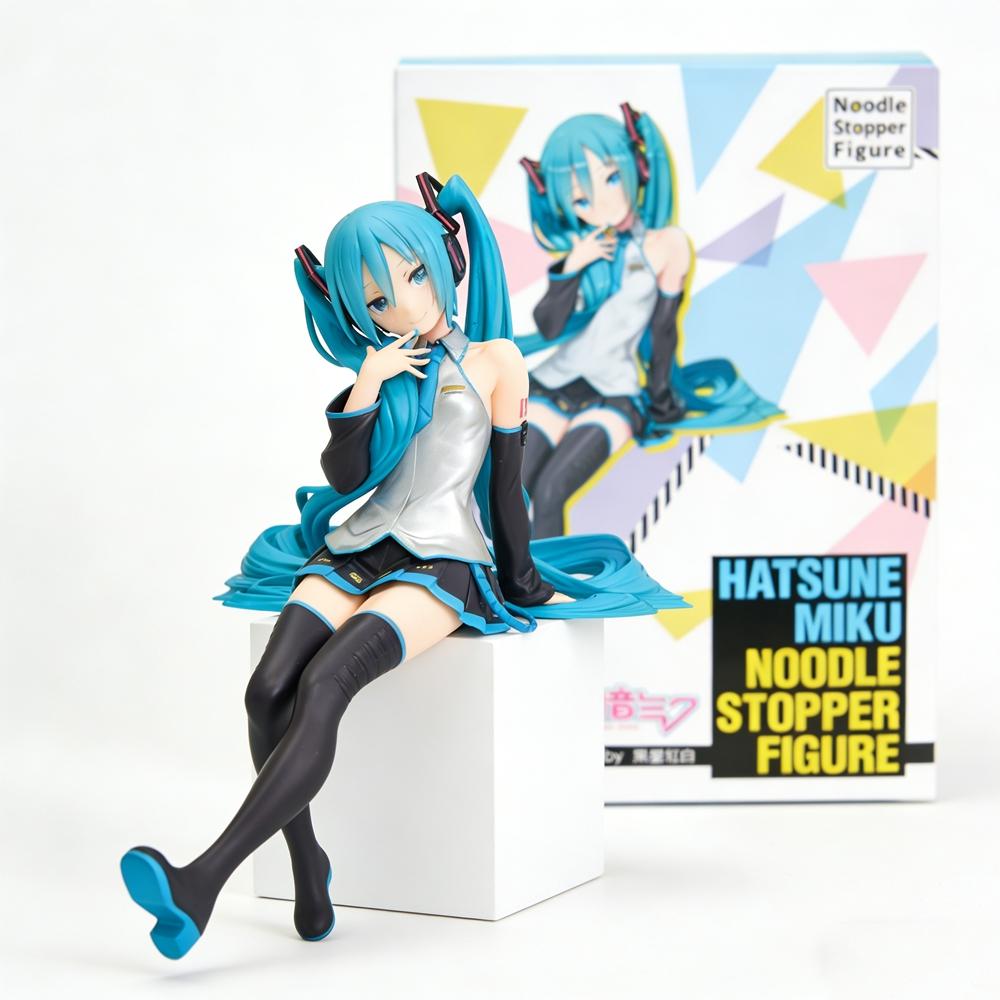 11см Фигурка Хацунэ Мику Аниме Стопор для лапши Пропорциональная Гуманоидная Декорация Сцены Модель Игрушка Коллекция Подарков Украшения ПВХ