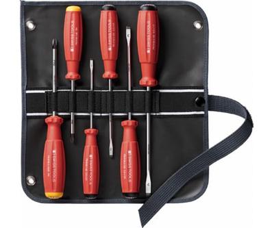 Набор отверток PB Swiss Tools SwissGrip с чехлом, 6 шт. (Шлицевой крестообразный) Корпус, 8560.SUGY