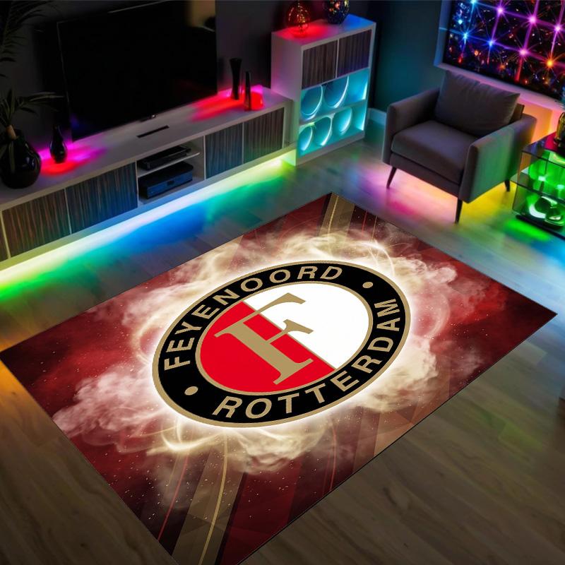 Feyenoord Design Crystal Velvet Carpet Cozy Non?Slip Printed Rug For Bedroom Living Room Entrance