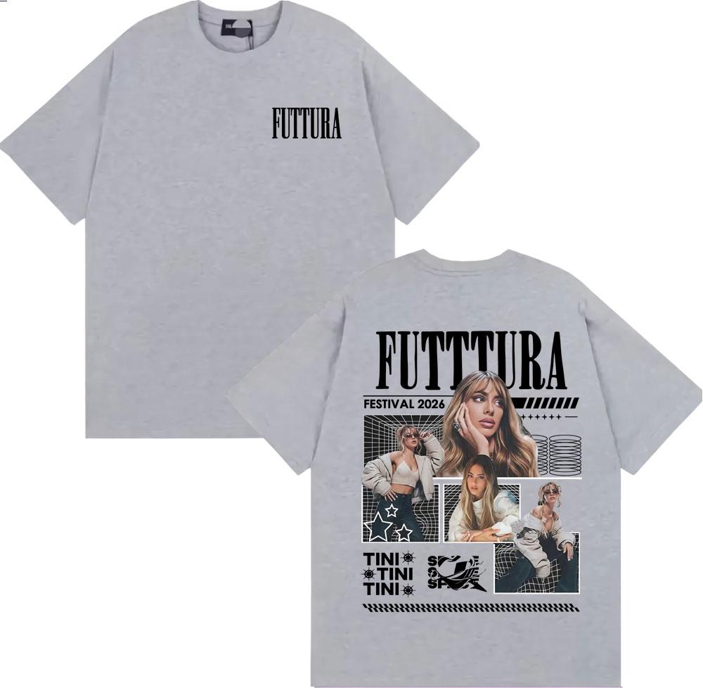 Tini Stoessel Futtura Album 2026 Merch T Shirt Unisex Women Clothing Vintage Aesthetic Tshirts Comfort Cotton Short Sleeve Tshirt