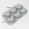 6-Cavity Valentine's Heart Silicone Mold for DIY Soap Making  Heart Candy Mould Cake Bake Pan Chocolate Molds Ice Tray- Pink & Gray