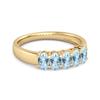 Blue Topaz Oval Five-Stone Ring - Sterling Silver Gold Vermeil