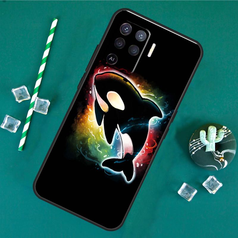 Чехол для телефона Акула и Косатка Для Oppo A18 A38 A58 A78 A98 A40 A60 A80 A91 A15 A17 A74 A94 A54 A57S A16 A76 A96