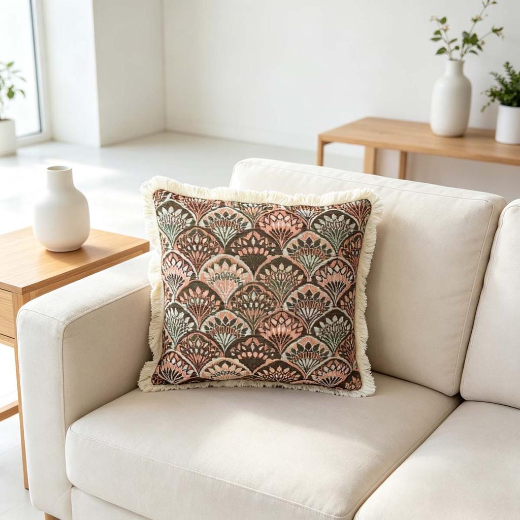 Washable Square Modern Farmhouse Couch Sofa Living Room Outdoor Cushion Decorative Tassel Couch Throw Pillow Covers