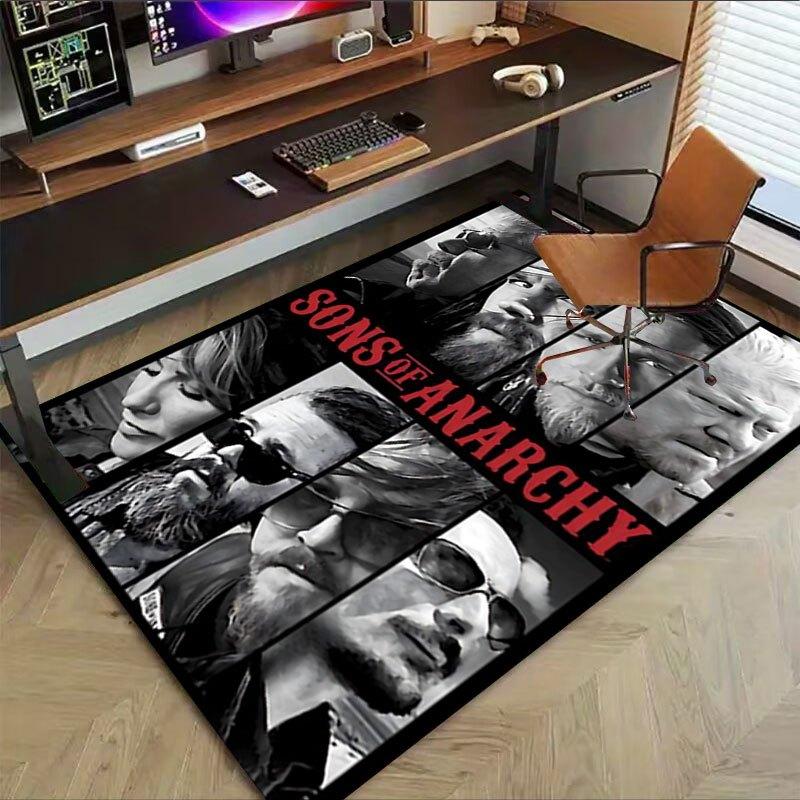1pc Sons of Anarchy themed Office Carpet Chair Mats - durable polyester rug for home theater, office, dorm room decor - tA01