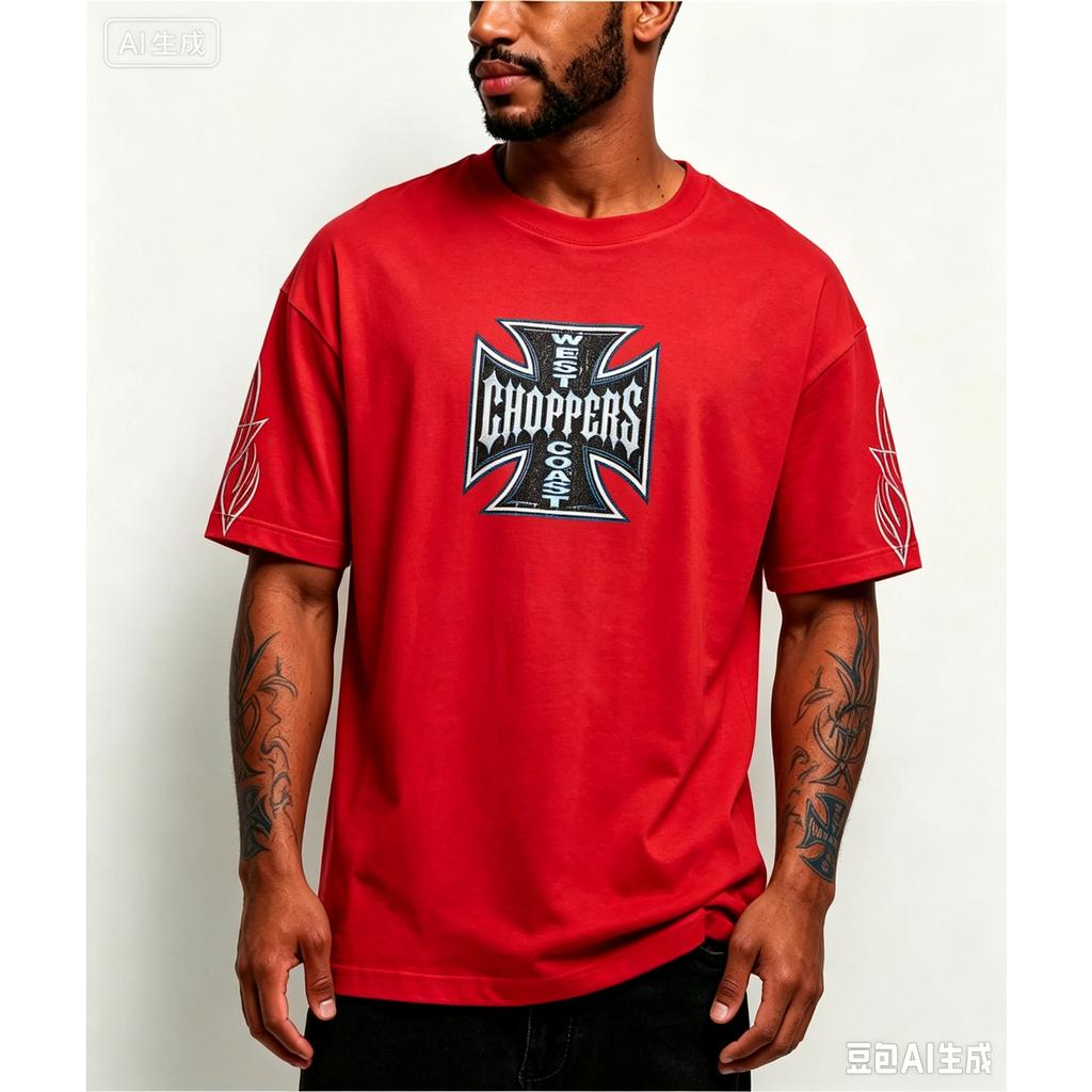 West Coast Choppers Печатная Графическая Футболка Мужская Женская Оверсайз Короткий Рукав Уличная Мода Харадзюку Y2k Мода Высокое Качество Женская Мужская Одежда