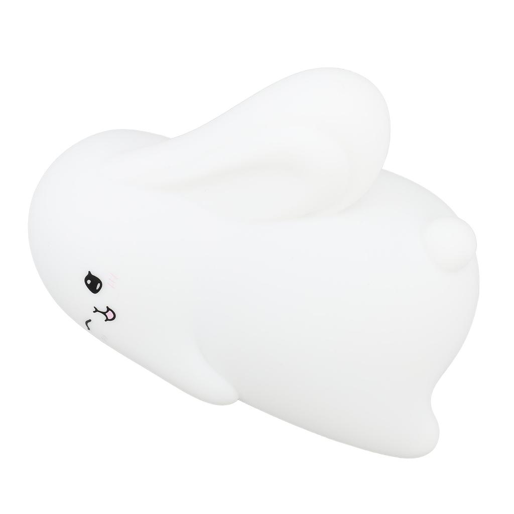 Night Light Silicone Cute Rabbit USB Rechargeable LED 1200mAh Night Lamp for Infant Breastfeeding Sleep Nurseries