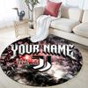 Custom Name,Juventus Fire pattern round rug,Carpet Rug for Living Room Bedroom Playroom ,Non-slip Floor Mat,Holiday Gifts and Birthday Gifts.