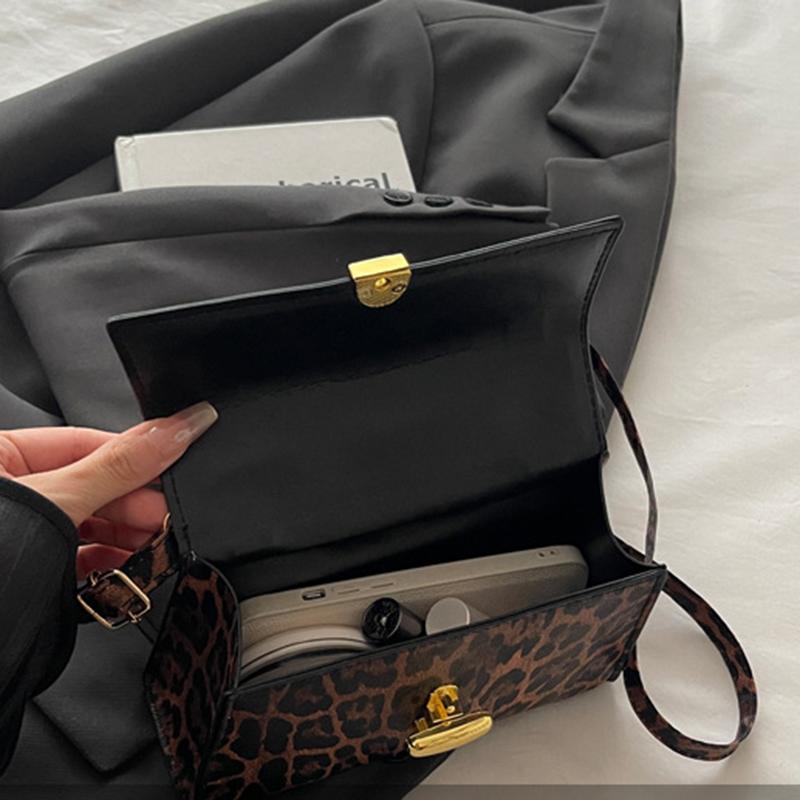 Винтажные сумки через плечо с леопардовым принтом Маленькие crossbody сумки из ПУ кожи для женщин Фирменные сумки