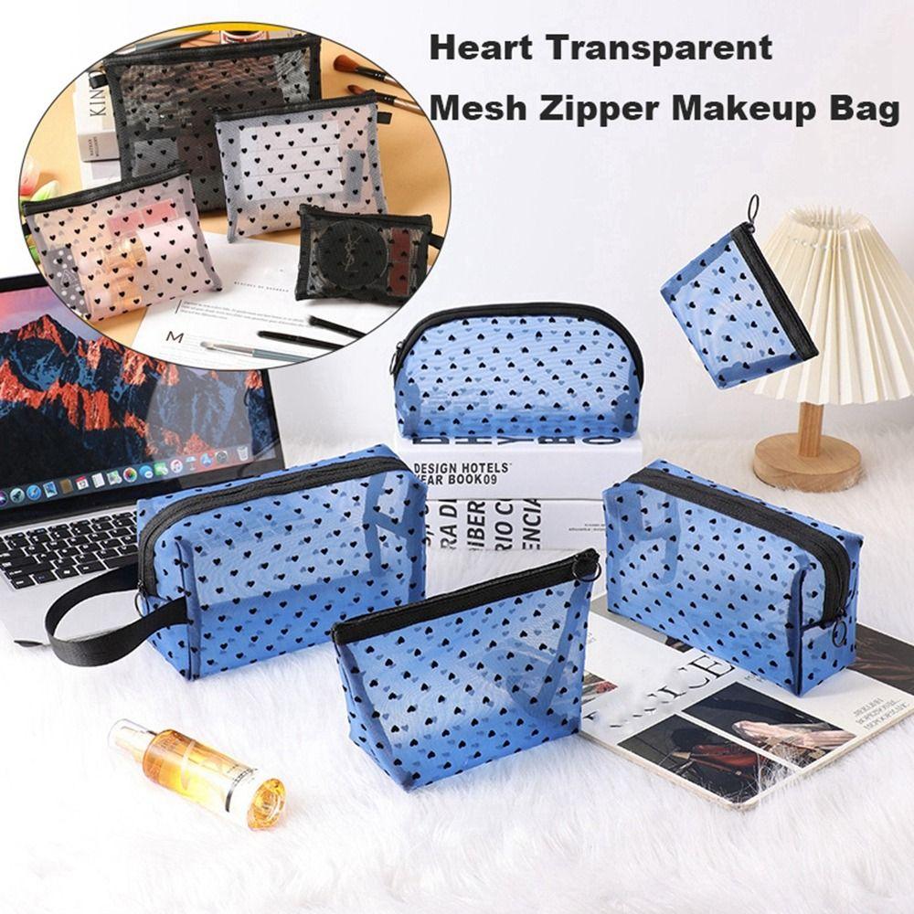 Прозрачная косметичка в форме сердца для женщин, многофункциональная сумка-органайзер для губной помады