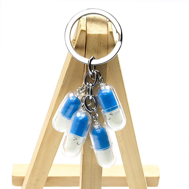 Милый смайлик капсула брелок смешной таблетка наркотик кулон акриловый брелок женская сумка подарочный брелок мини модель капсула
