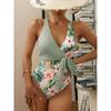 One-Piece Cross Strap Swimsuit Sexy Slimming Printed Beach Vacation Bikini
