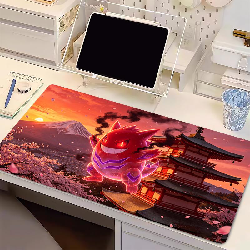 Mouse Pad Pokemon Gengar Large Notbook Extended Desk Mat Rubber Tapis Souris Gamer Accessories NonSlip Esports Gaming Mousepad