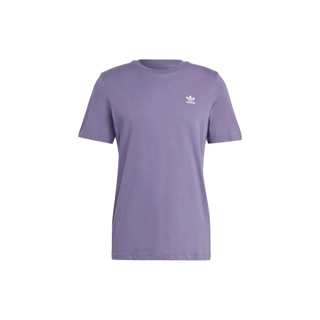 Adidas Originals T Shirts Men's Technology Purple Crew Neck Moderate Straight Fit (Unisex) T-Shirts IA4868