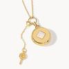 Round Fritillary Photo Box Necklace With Key Pendant Retro Tibetan Memory Light Luxury Necklace