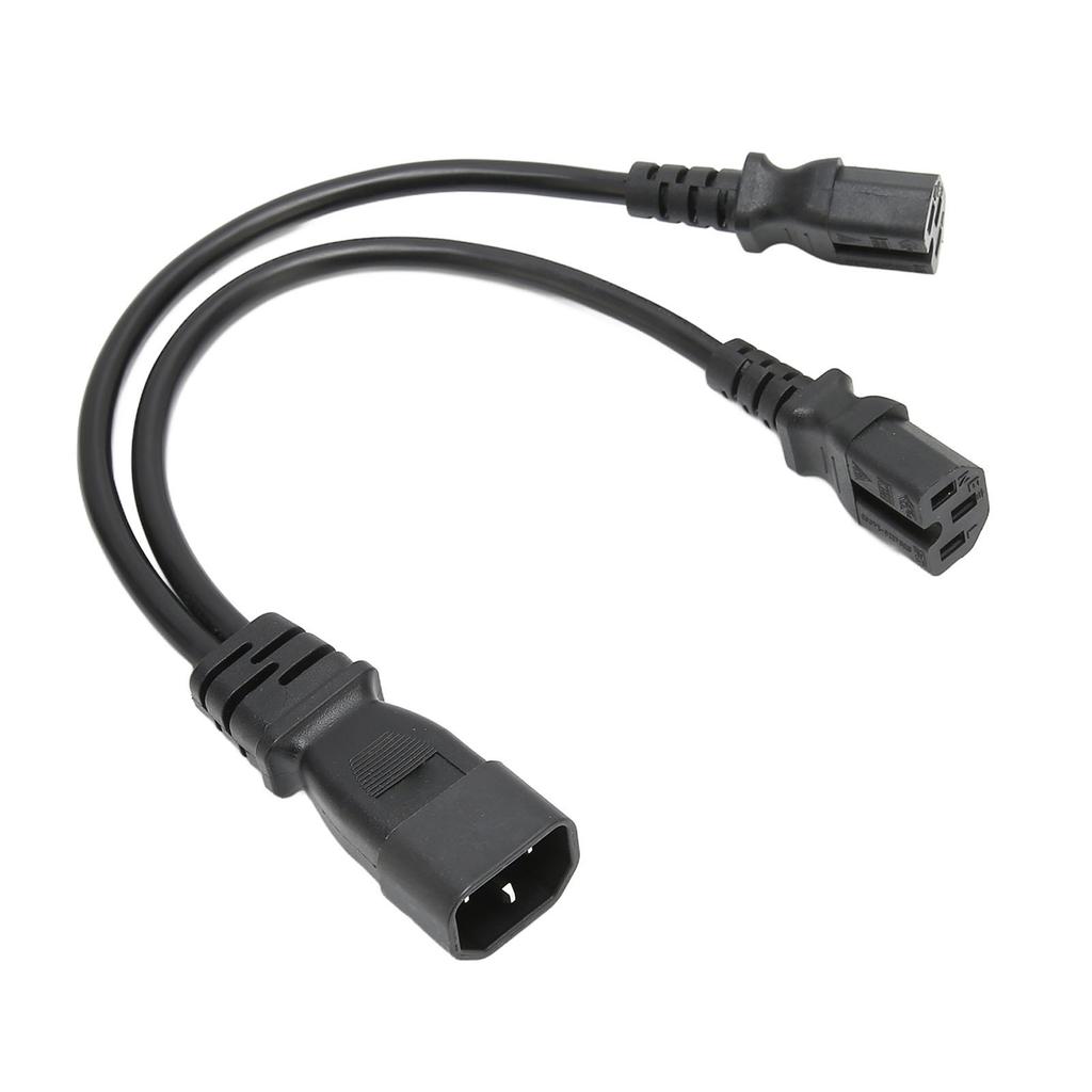 IEC320 C14 To Dual C15 Cord Male To Female Safe Power Splitter Cable for Desk Lamp Printer Projector 100‑250V 12.6in