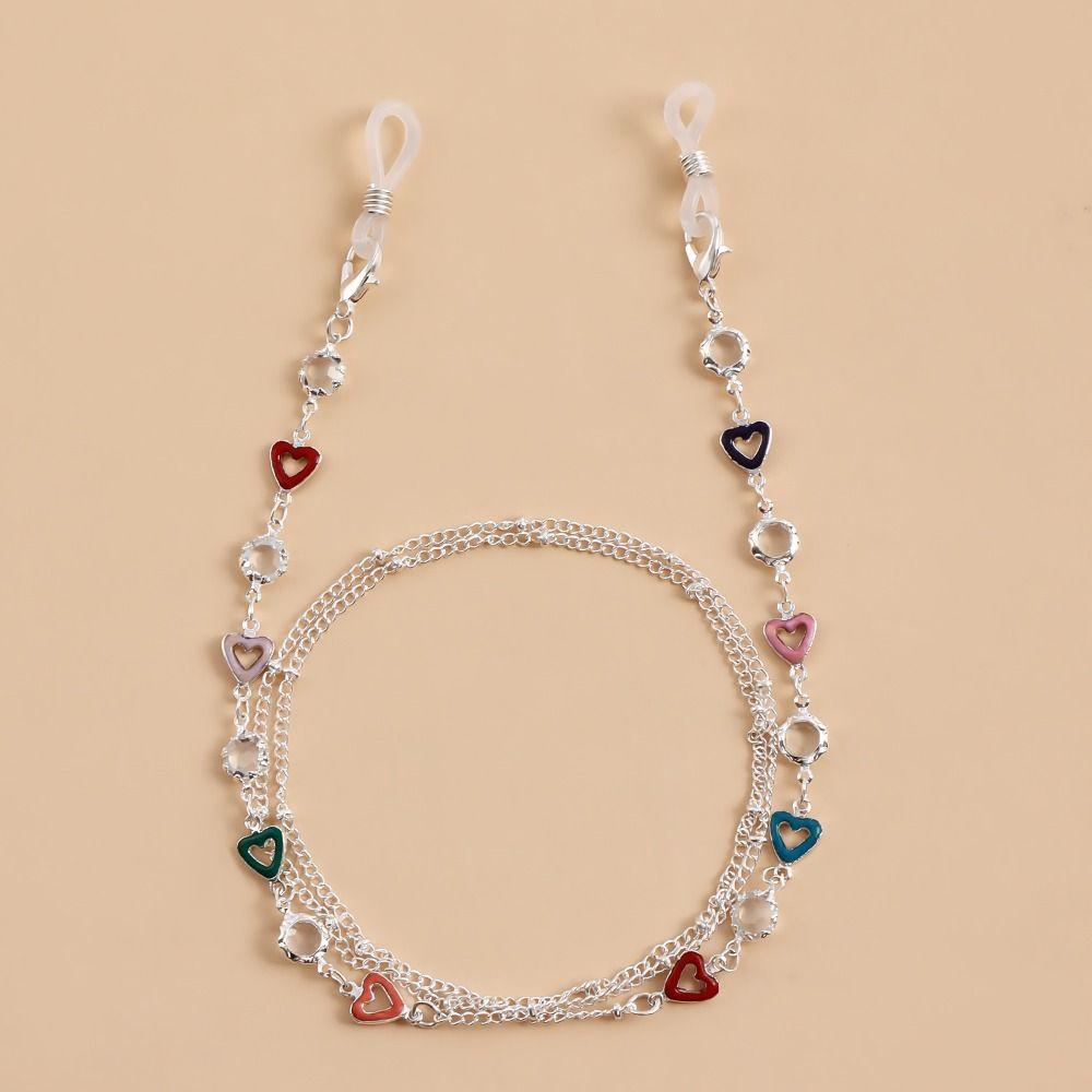 Металлическая цепочка Цепочки для солнцезащитных очков Цветные бусины Шнурки для очков Металлическая цепочка для очков Женщины Девочки