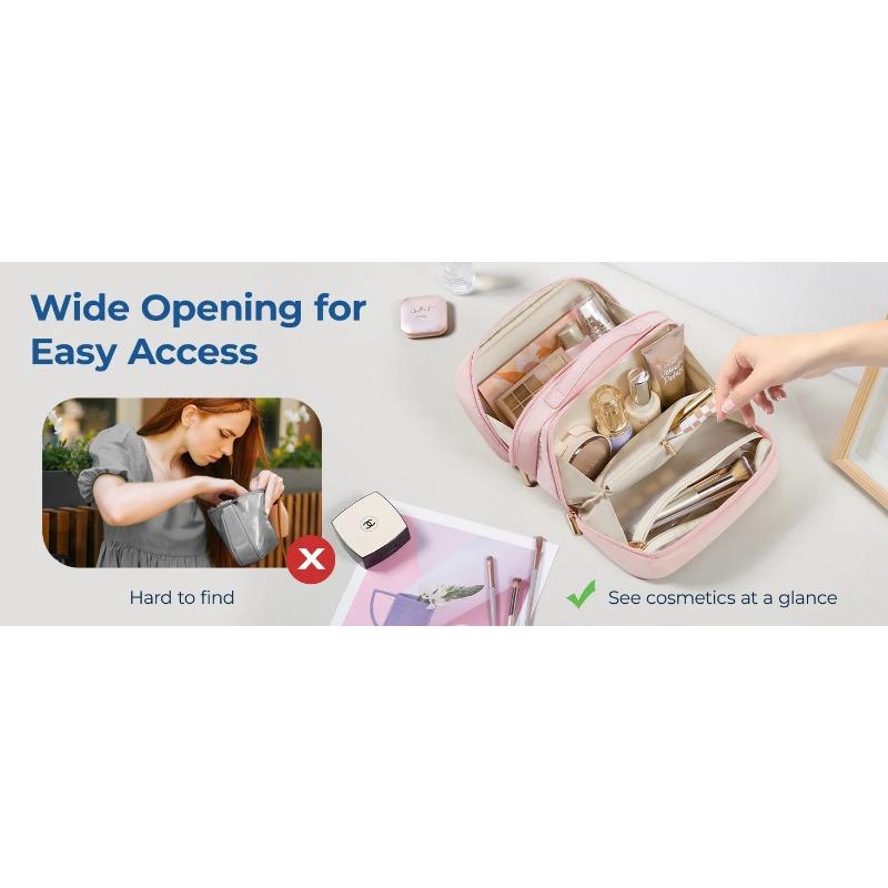 Дорожная косметичка, большая вместительная косметичка, широко открывающаяся переносная косметичка, органайзер для туалетных принадлежностей первой необходимости