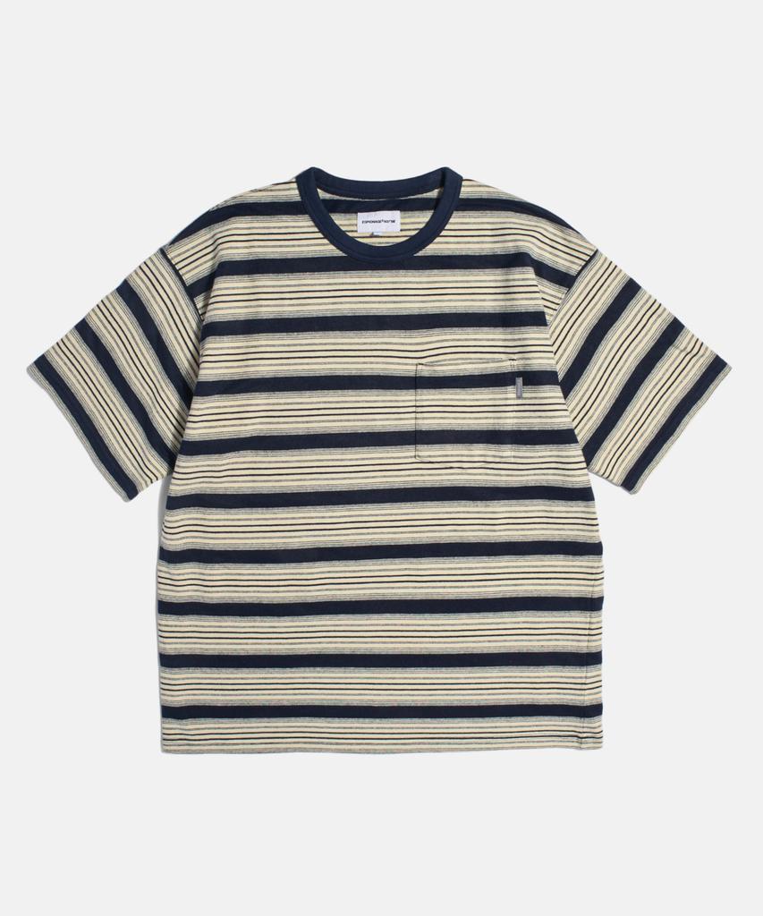 ESPIONAGE Vintage Border Pocket Tee Navy