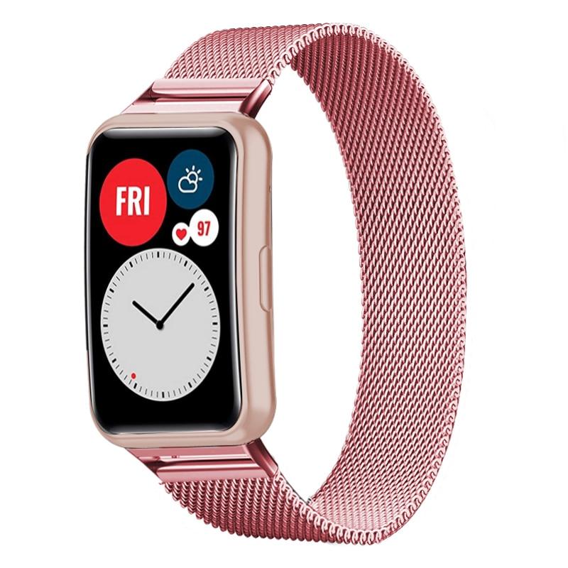 Huawei For Band Watch Магнитный ремешок Аксессуары Петля для ремешка Металлический браслет из нержавеющей стали Huawei Watch Fit Band
