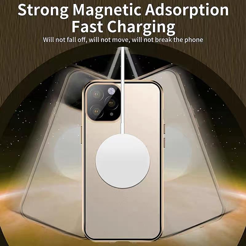 Для чехла Magsafe Для iPhone 17 16e 15 14 13 12 Pro Max Металлический Магнитный Беспроводная Зарядка Защита Линзы Двусторонняя Застежка Крышка