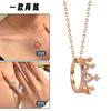 Suijue Pearl Sweater Chain Two Wear Crystal Flower Long Necklace Titanium Steel National Style Two Wear Function