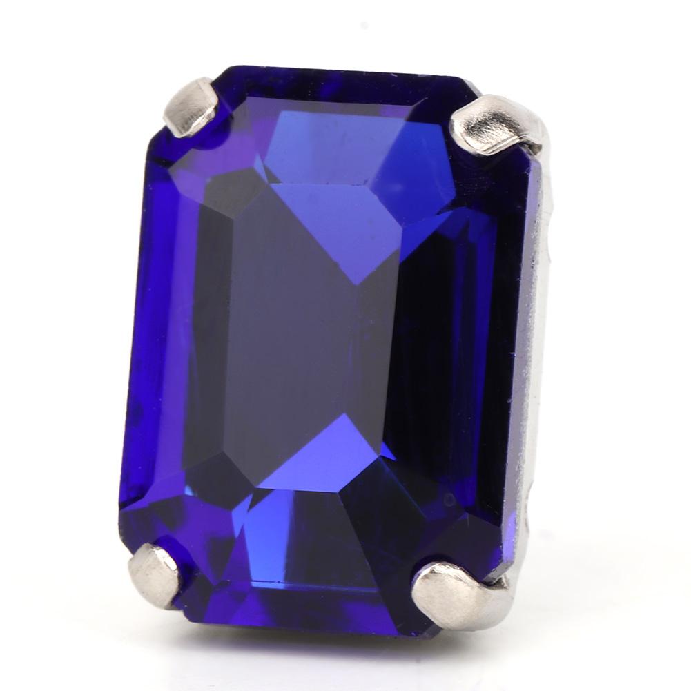 10 шт., прямоугольные швейные стразы, стеклянные хрустальные коготки, аксессуары для одежды «сделай сам» (синий)