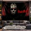 Friday the 13th Jason Voorhees Personalized Tapestry Support Custom Name, Wall Art Home Decoration
