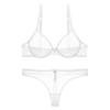 Код бюстгальтер стринги верх и низ комплект сексуальный прозрачный бюстгальтер шорты комплект экстремальное нижнее белье [Сексуально 1701] Прозрачный (SD303+SN082-Белый-85C)