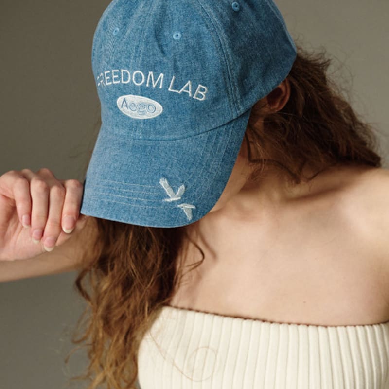 Кепка AEGO Freedom Lab Signature logo_светлый деним
