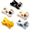 1 Piece of Chinese Style Creative Cat Durable Chopstick Holder Ceramic Cute Holder Portable Holder Decoration