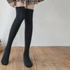 Женские носки выше колена из чистого хлопка для похудения - черные чулки длиной до икры на весну и осень