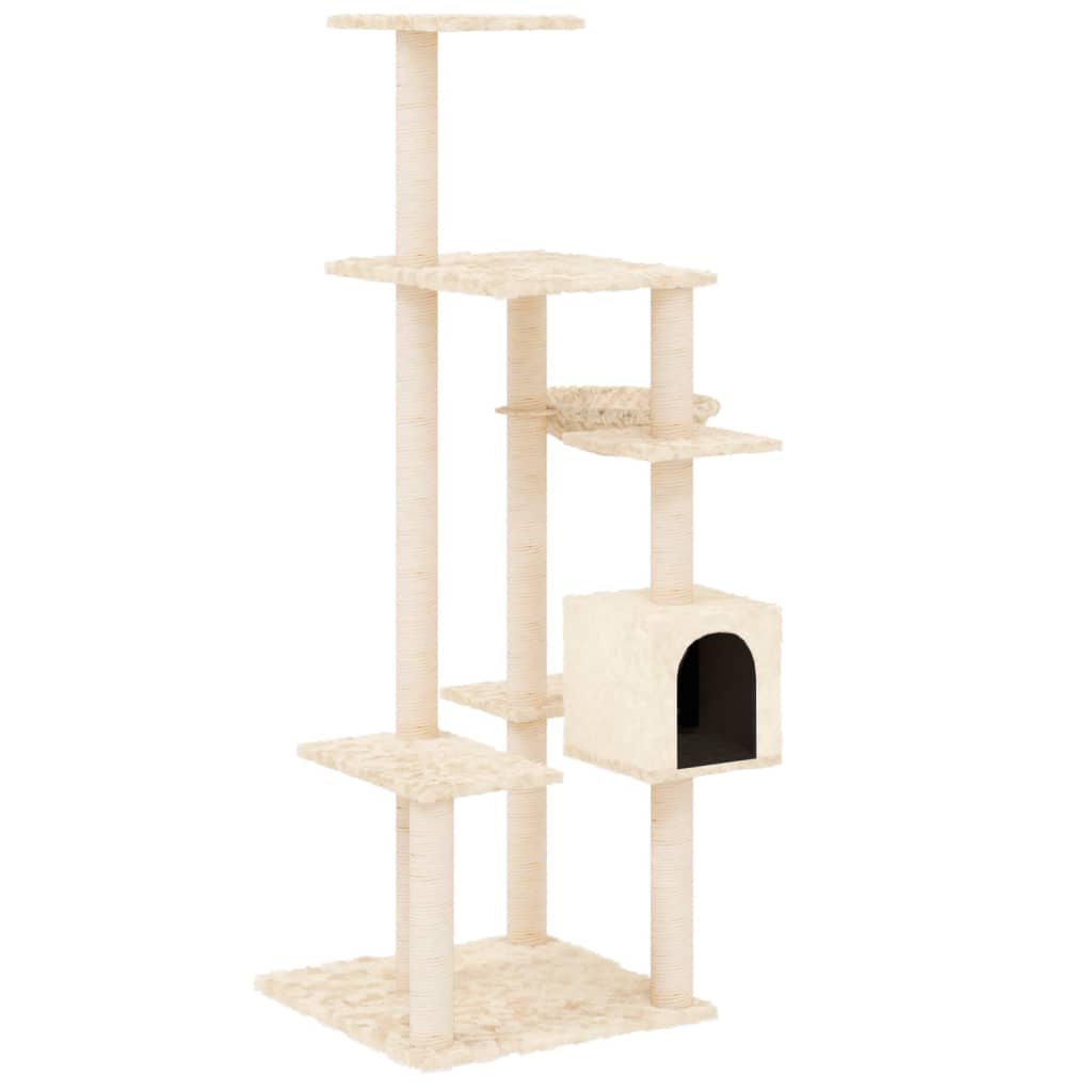 Scratching Post with Sisal Scratching Posts Cream 142 cm