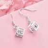 925 Sterling Silver Wedding Jewelry AAA Zircon Square Earrings