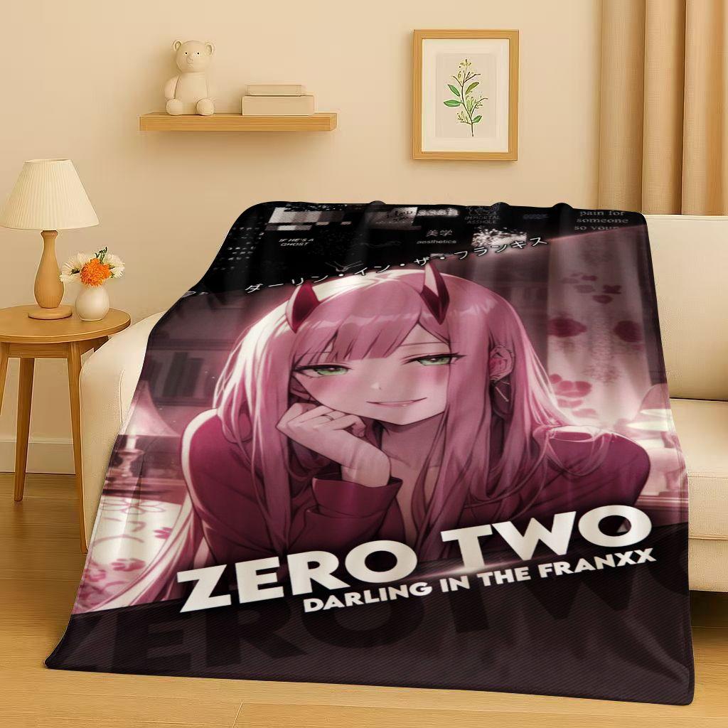 3D Сексуальная Девушка Зеро Ту DARLING in The FRANXX Мультяшное Фланелевое Одеяло, Мягкий Теплый Плюшевый Плед для Дома Спальни Кровати Дивана Покрывало Офиса